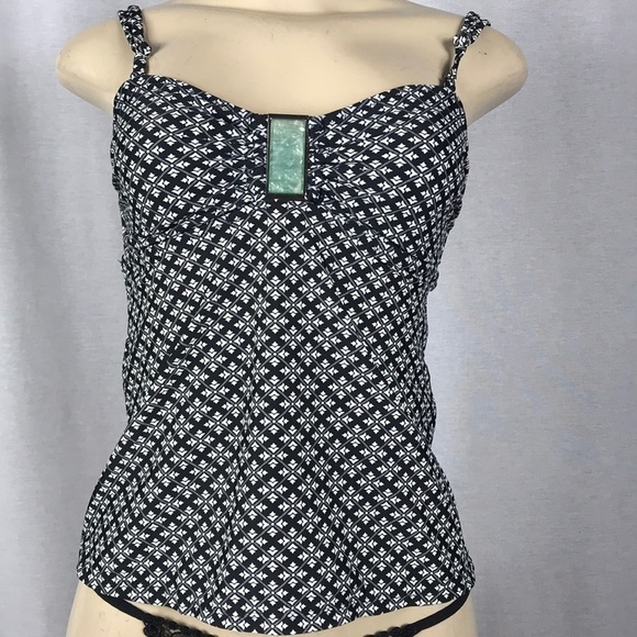 Beach Joy Tankini Size Medium. Top With Square Stone On Front. New With Tags. - Picture 1 of 4